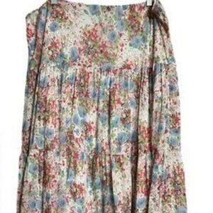 Chaps Denim Ralph Lauren Floral Fully Lined Skirt